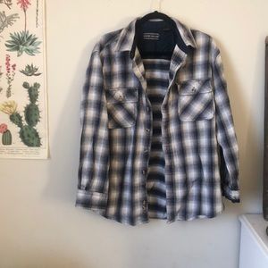 Thick Grey and Tan Flannel